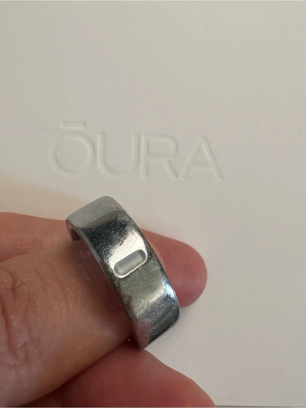 Oura Ring Case and Packaging in Silver Gray